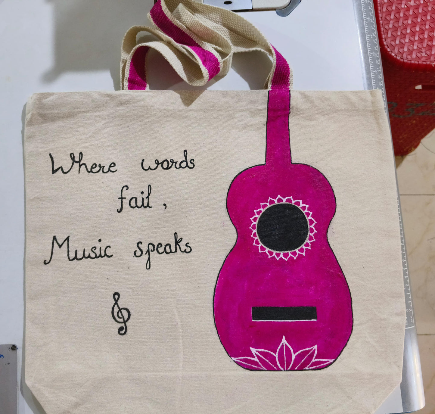 Hand-painted Canvas Artistic -Guitar