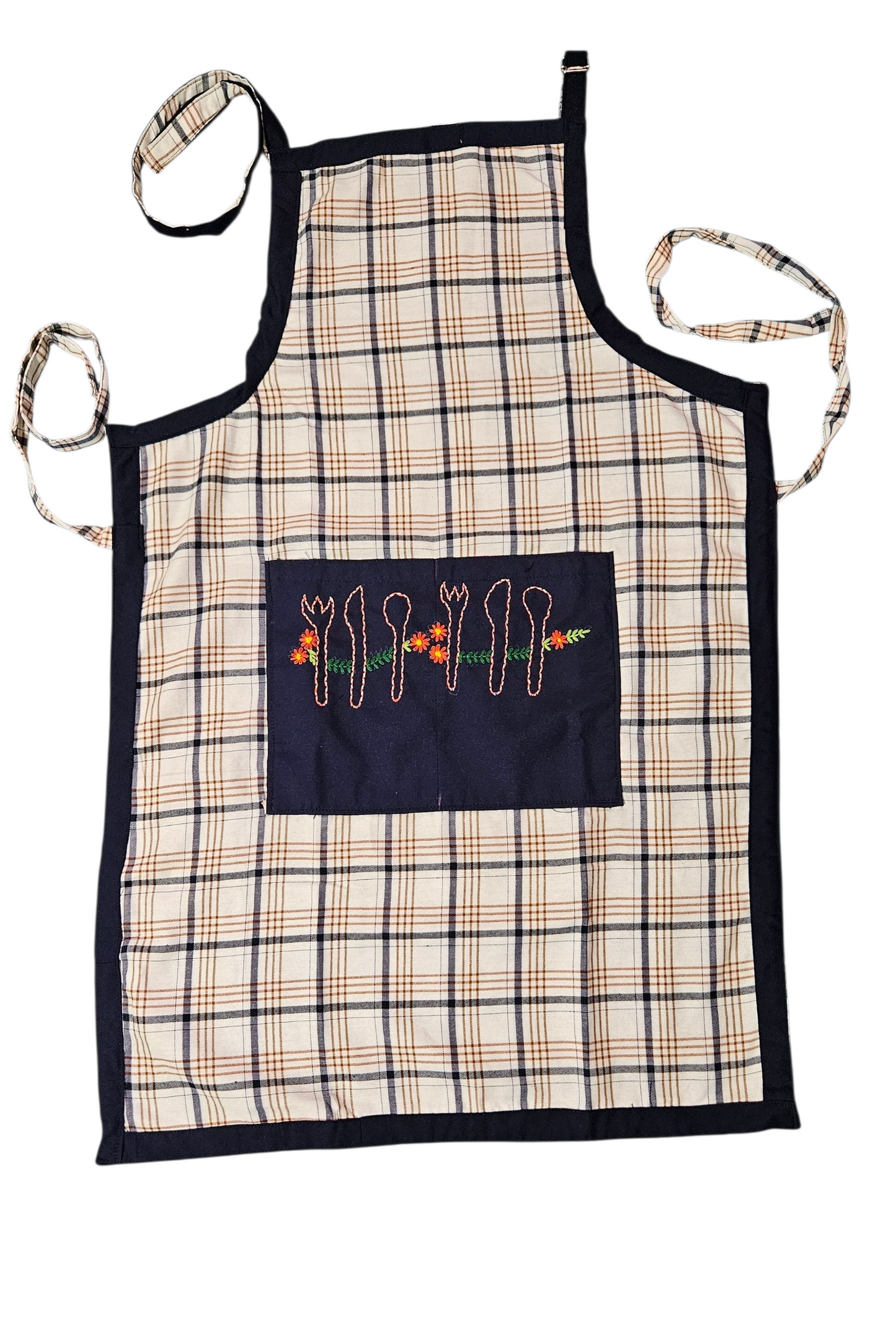 Hand Embriodery Kitchen Apron- Spoons